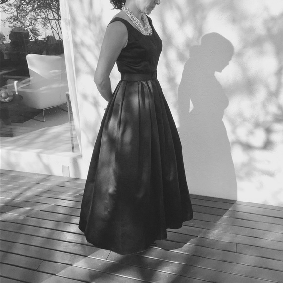 ABS Allen Schwartz Dresses & Skirts - Vintage ABS Black Satin Midi Dress